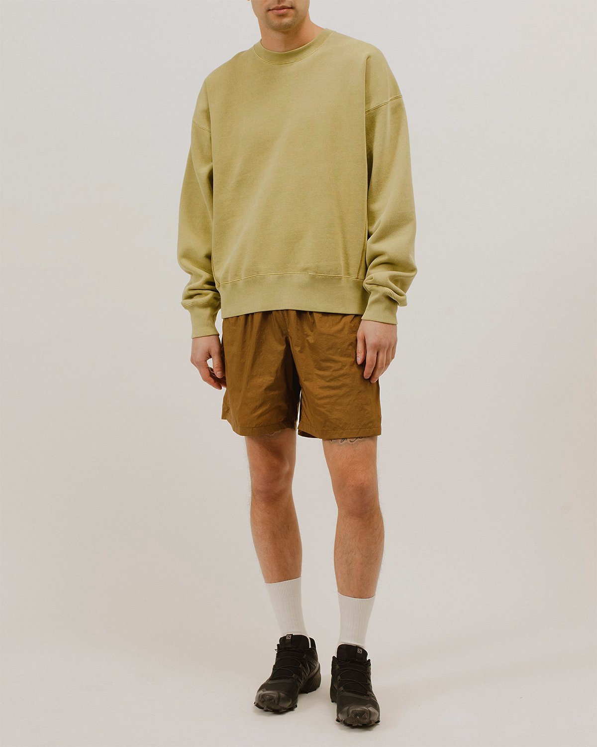 NATURAL DYED CREW FLEECE - MOSS（3034）