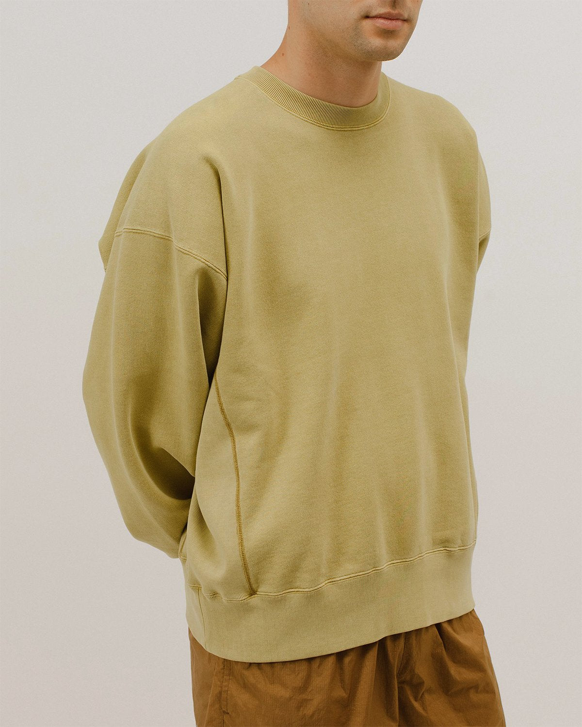 NATURAL DYED CREW FLEECE - MOSS(3034)