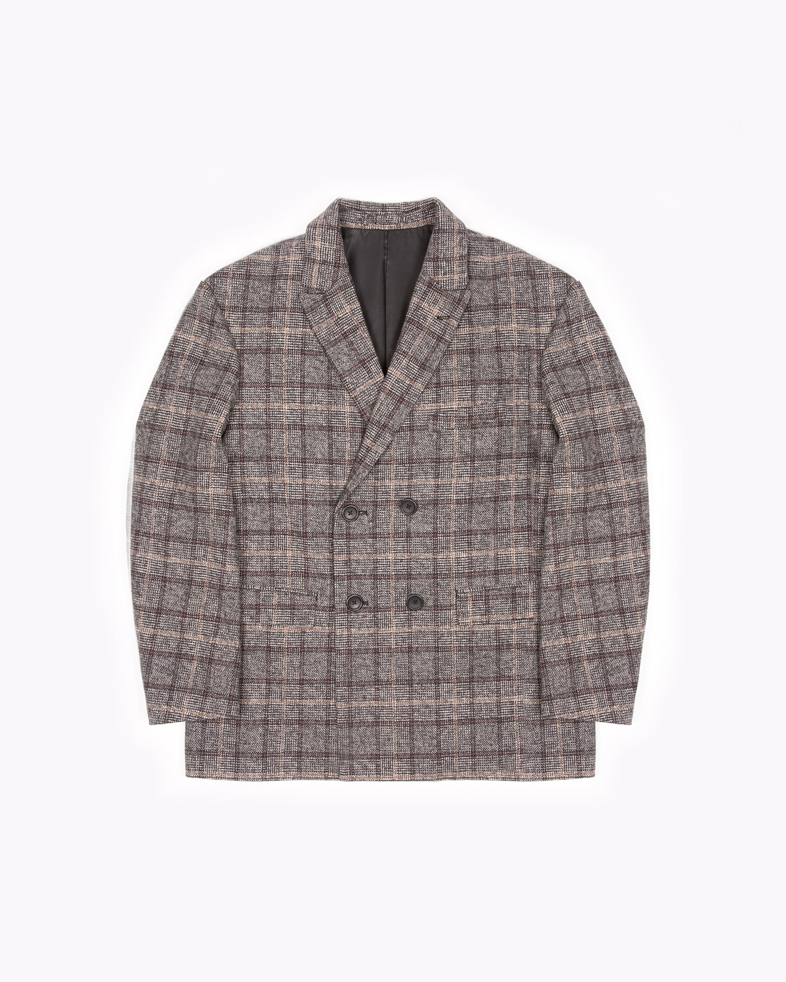 DOUBLE BREASTED COAT - GLEN PLAID(3102)