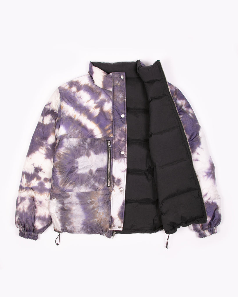 REVERSIBLE PUFFER JACKET - BLACK / PURPLE ASH DYED(3103)