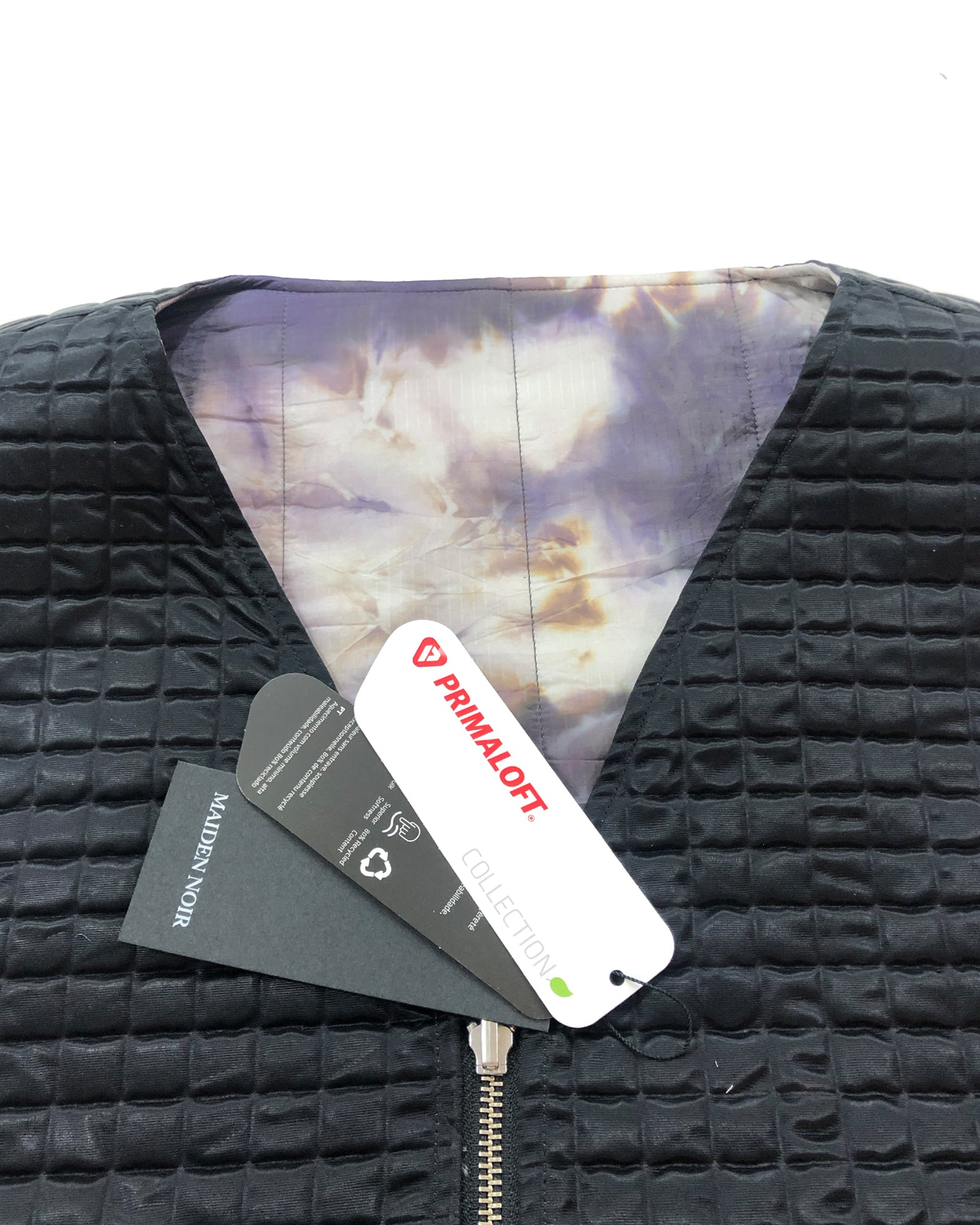 INSULATED VEST - BLACK / PURPLE ASH DYED(3104)