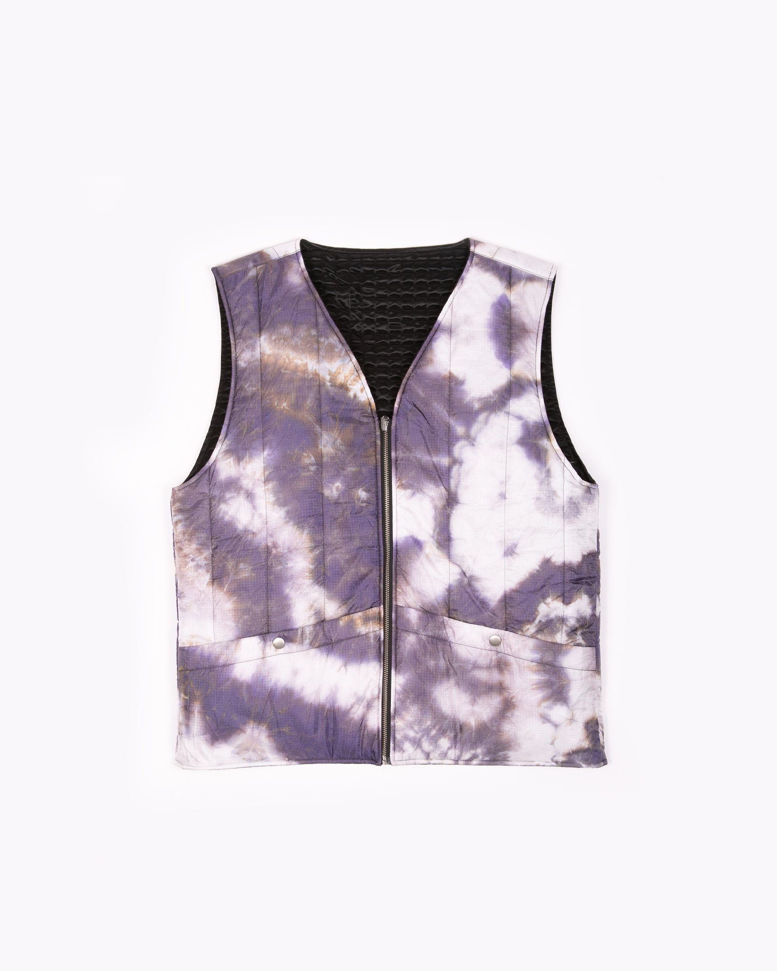 INSULATED VEST - BLACK / PURPLE ASH DYED(3104)