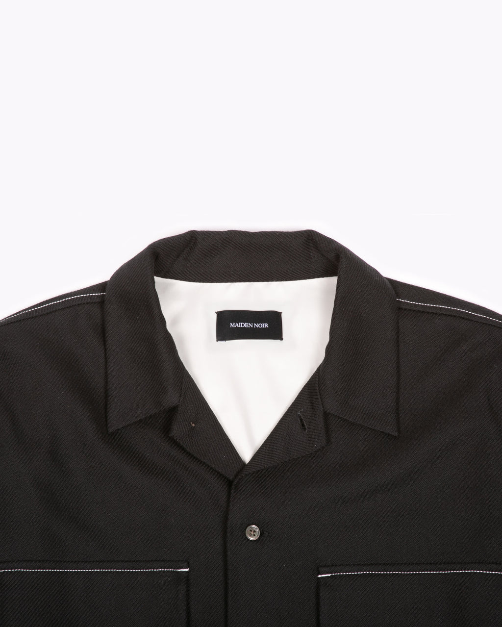 LS BOXY CONTRAST SHIRT - BLACK(3113)