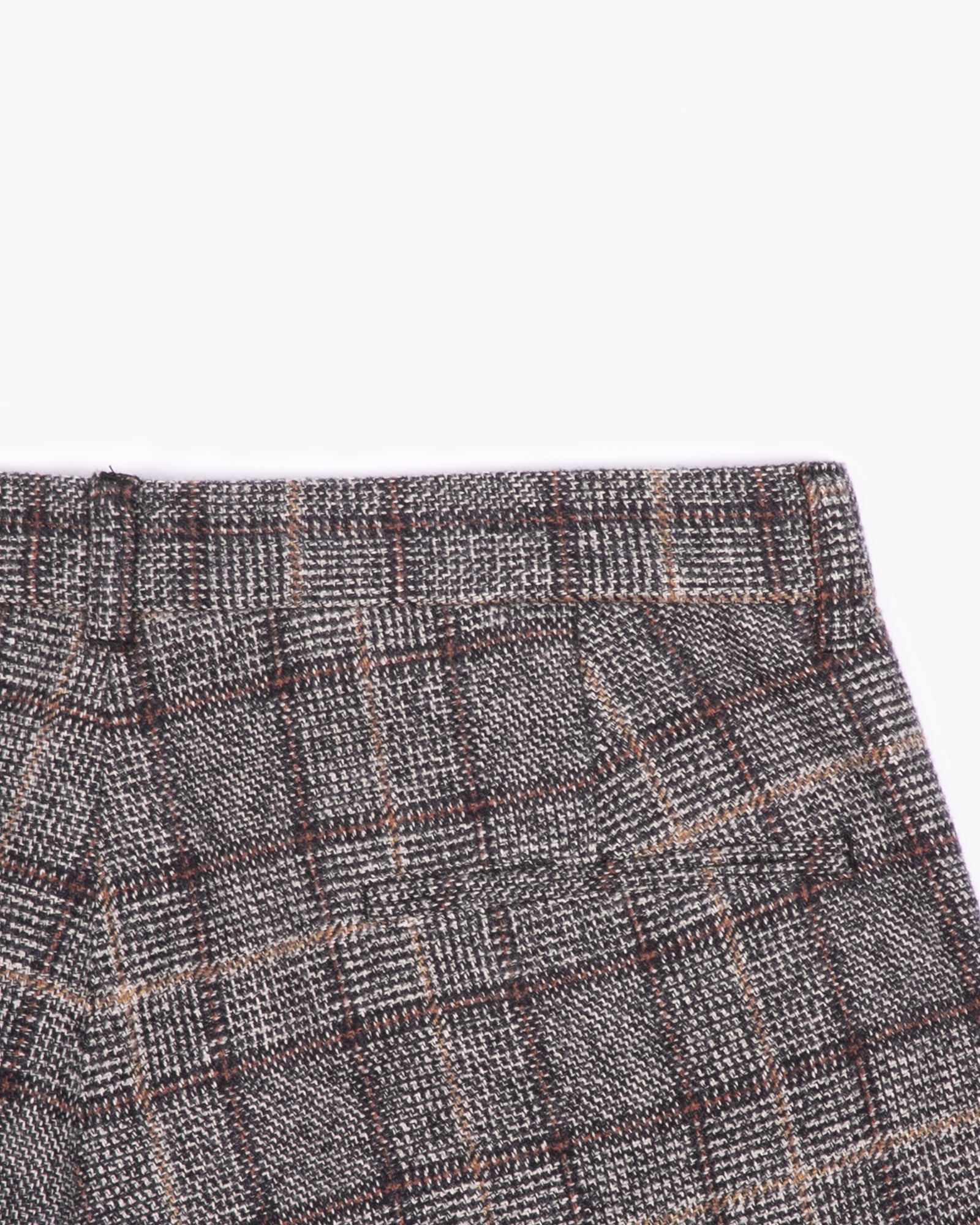 PLEATED SUIT TROUSER - GLEN PLAID(3121)