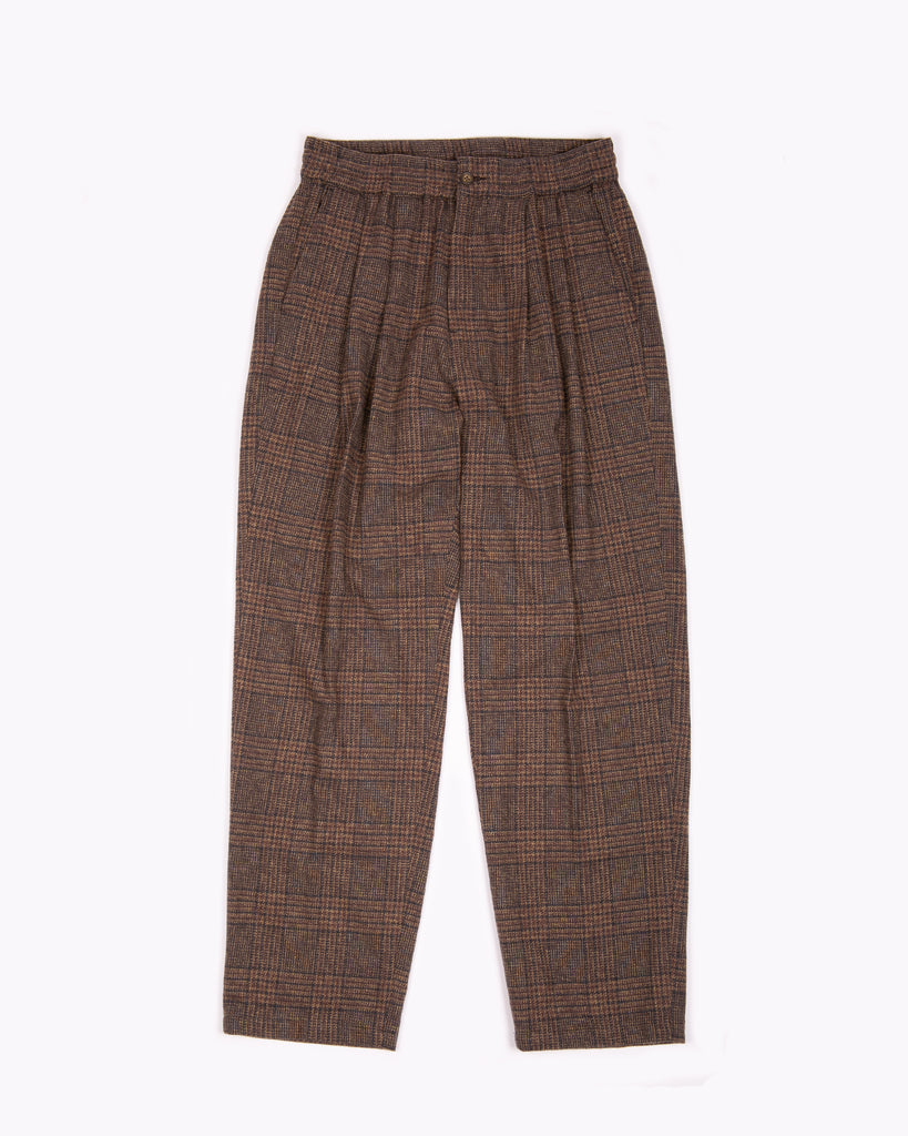 ELASTIC TROUSER - BROWN PLAID(3123)