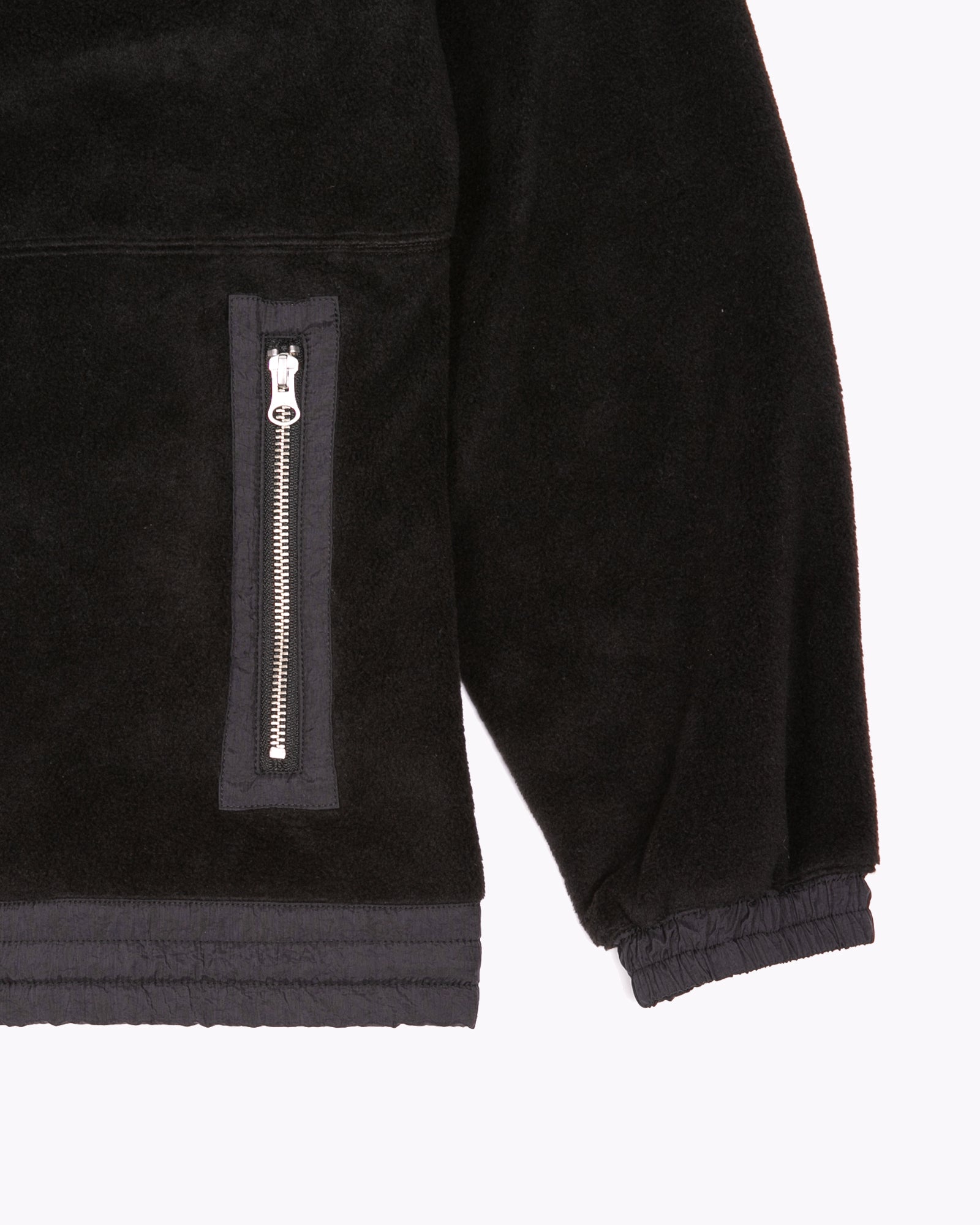 MOCK ZIP FLEECE - BLACK(3130)