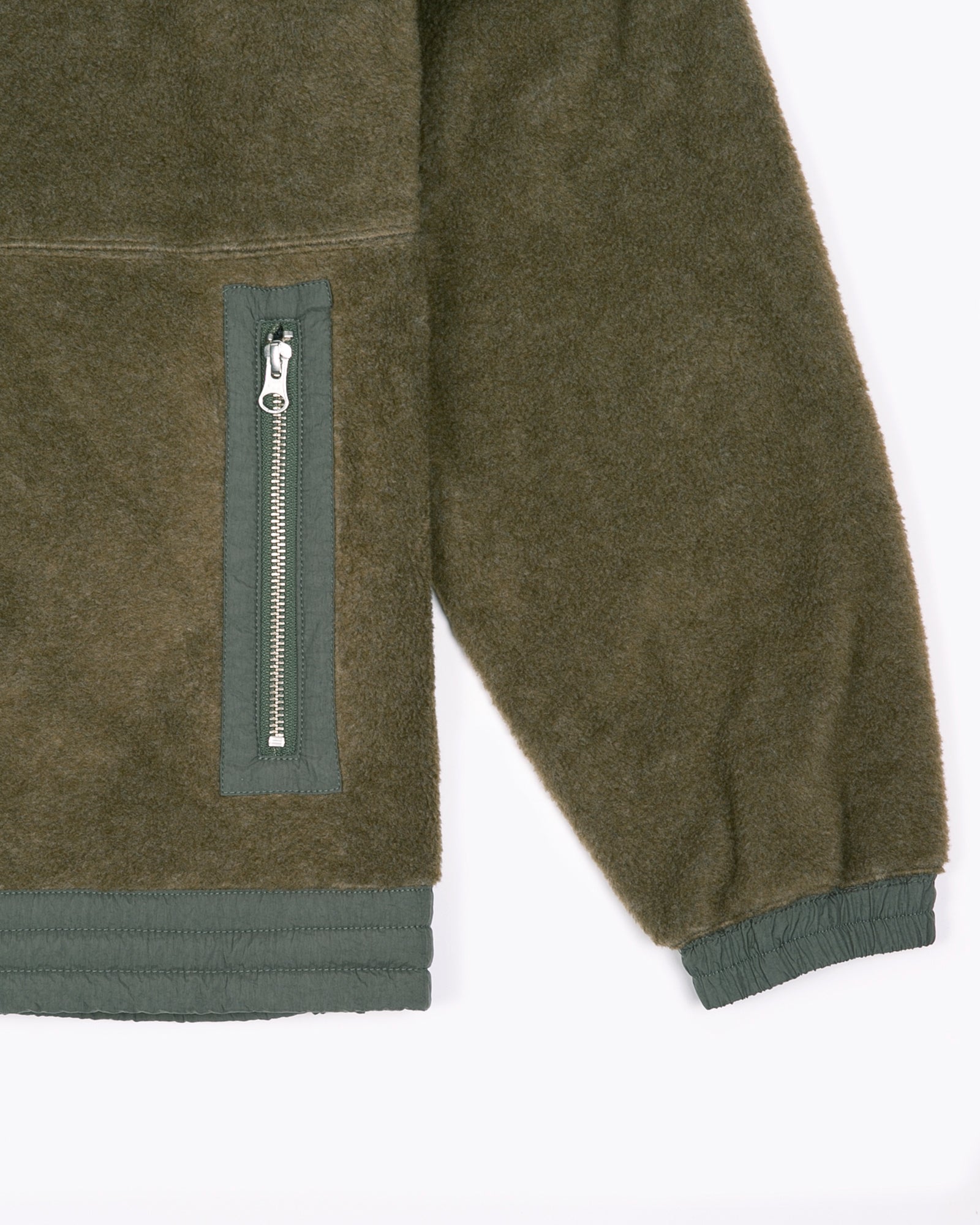 MOCK ZIP FLEECE - MOSS(3130)