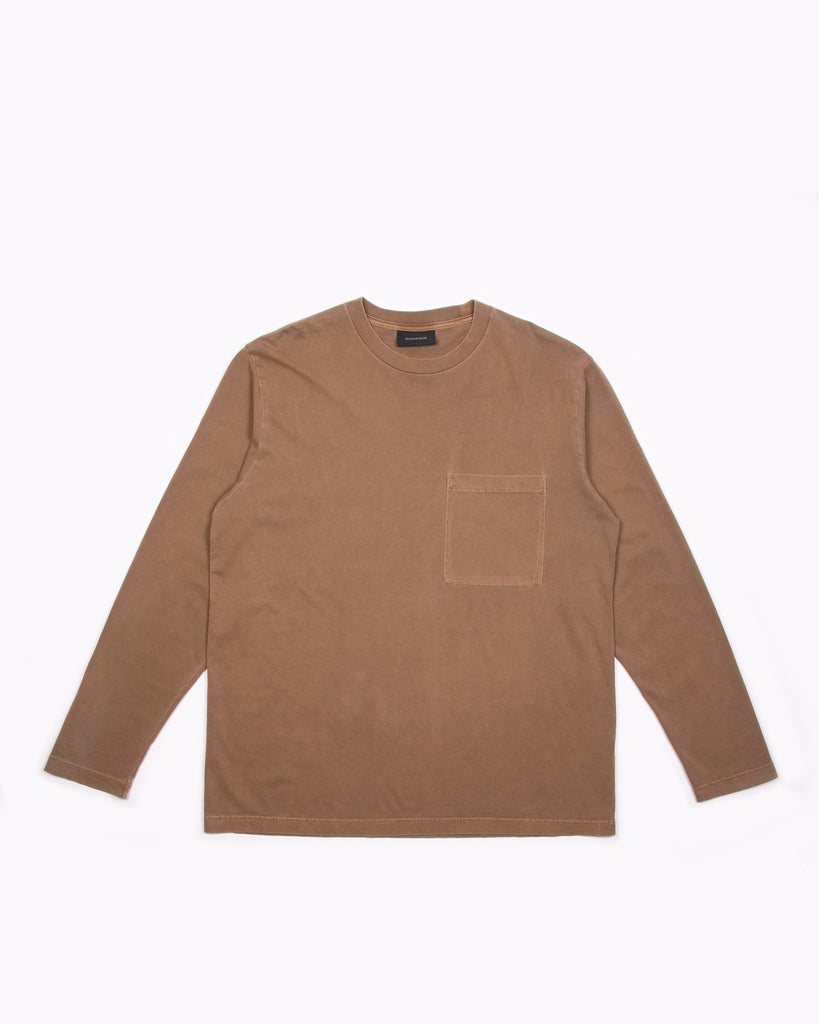 NATURAL DYED BLOCK LS JERSEY - BARK(3135)