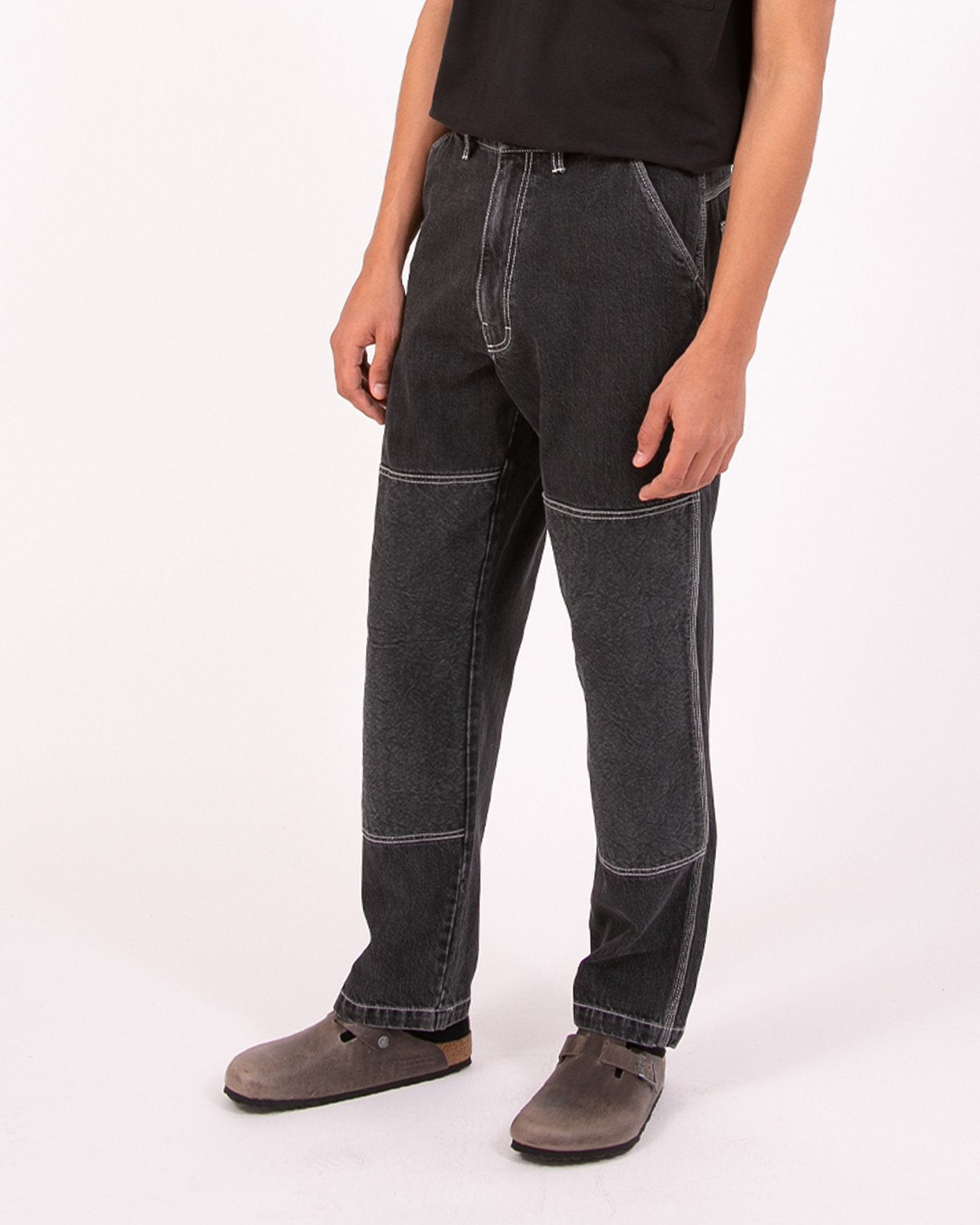 DOUBLE KNEE TROUSER - BLACK(3221)