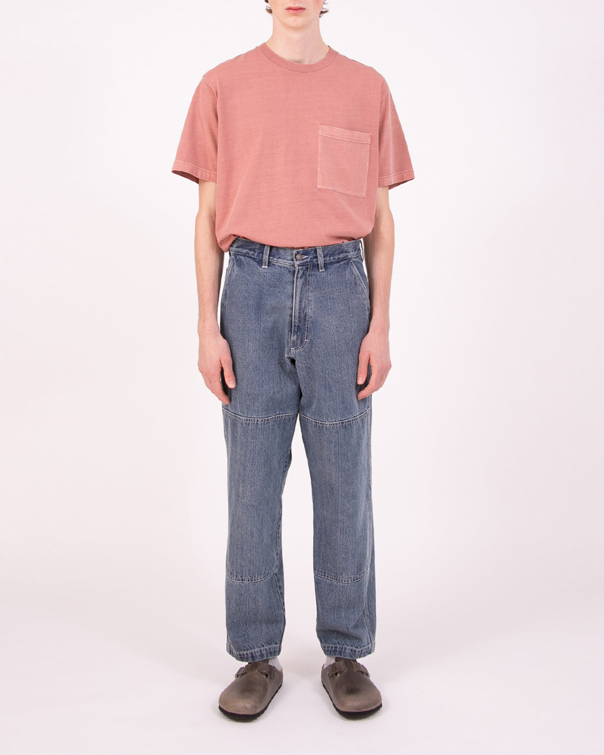 DOUBLE KNEE TROUSER - LIGHT INDIGO(3221)