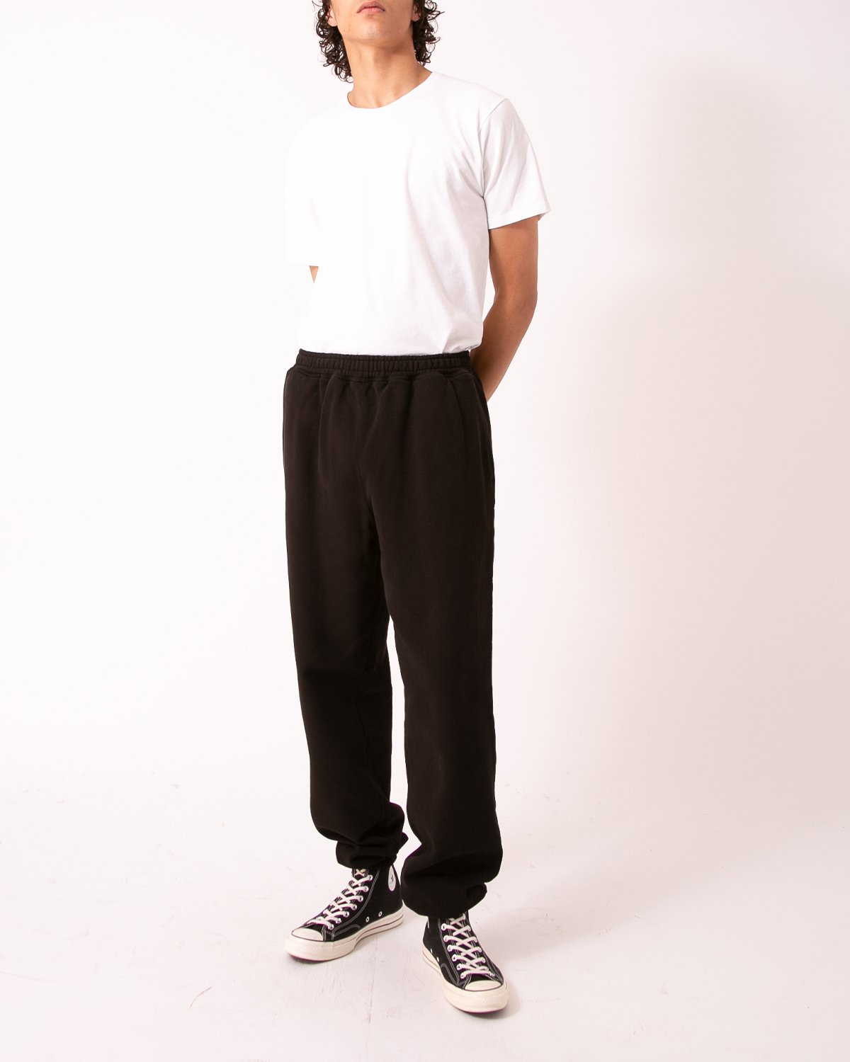 NATURAL DYED FLEECE TROUSER - BLACK(3137)