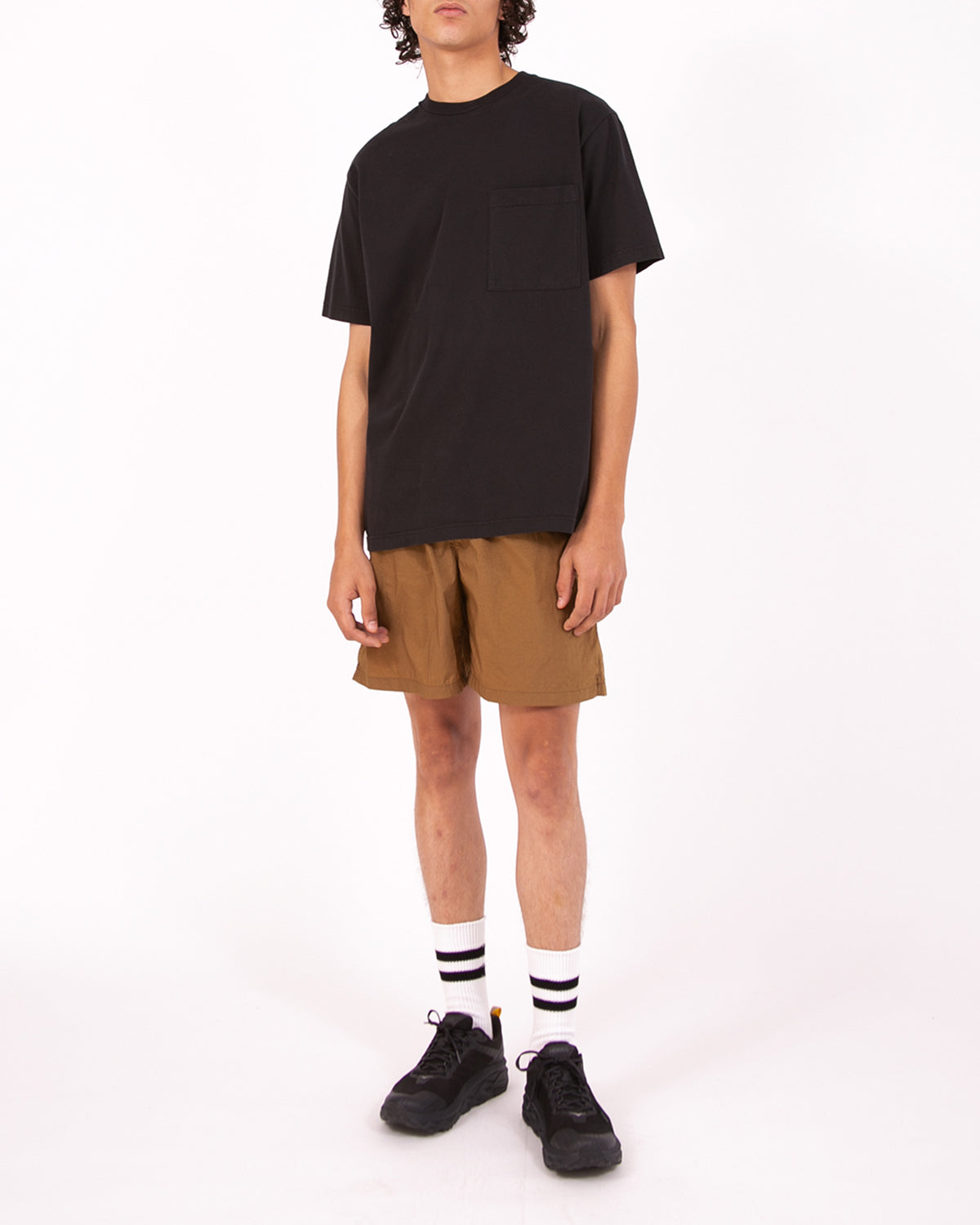 NATURAL DYED BLOCK SS JERSEY - BLACK(3136)