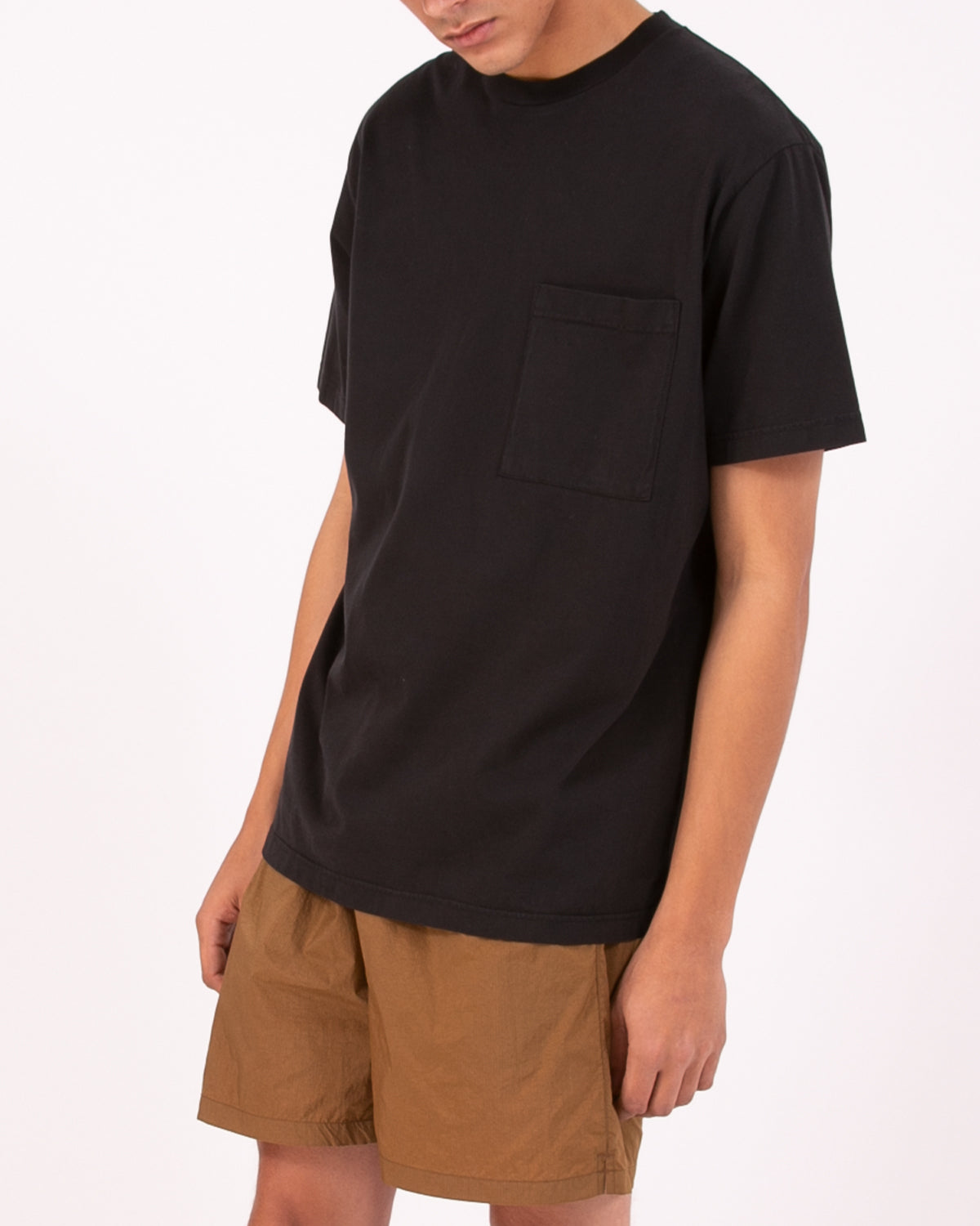 NATURAL DYED BLOCK SS JERSEY - BLACK(3136)