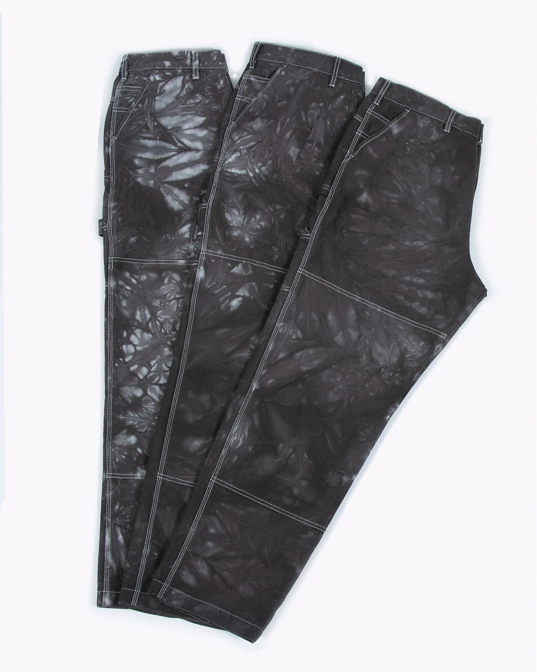 OVER DYED DOUBLE KNEE TROUSER - SMOKE MIST(3321)