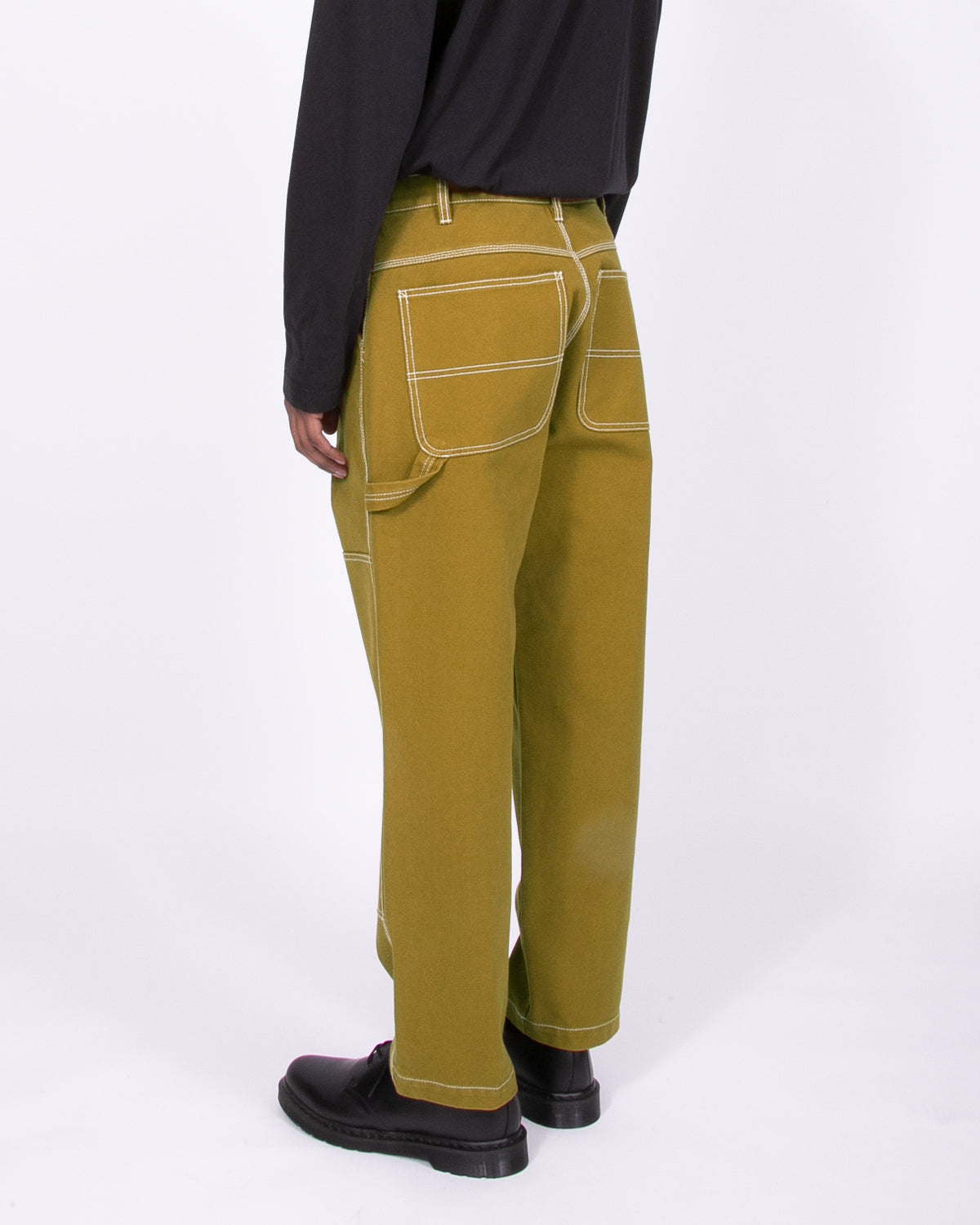 OVER DYED DOUBLE KNEE TROUSER - MOSS(3321)