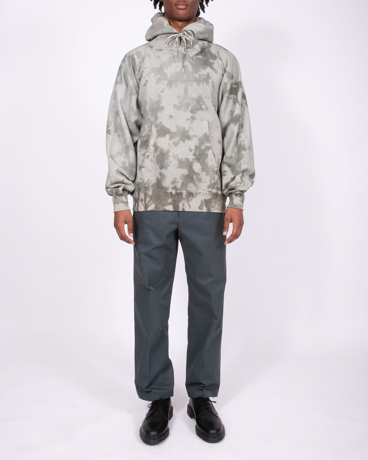 NATURAL DYED HOODIE FLEECE - SMOKE MIST(3333)