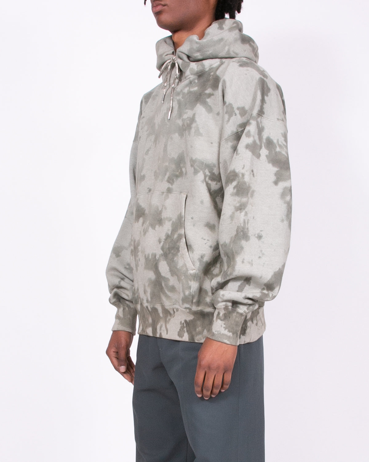 NATURAL DYED HOODIE FLEECE - SMOKE MIST(3333)