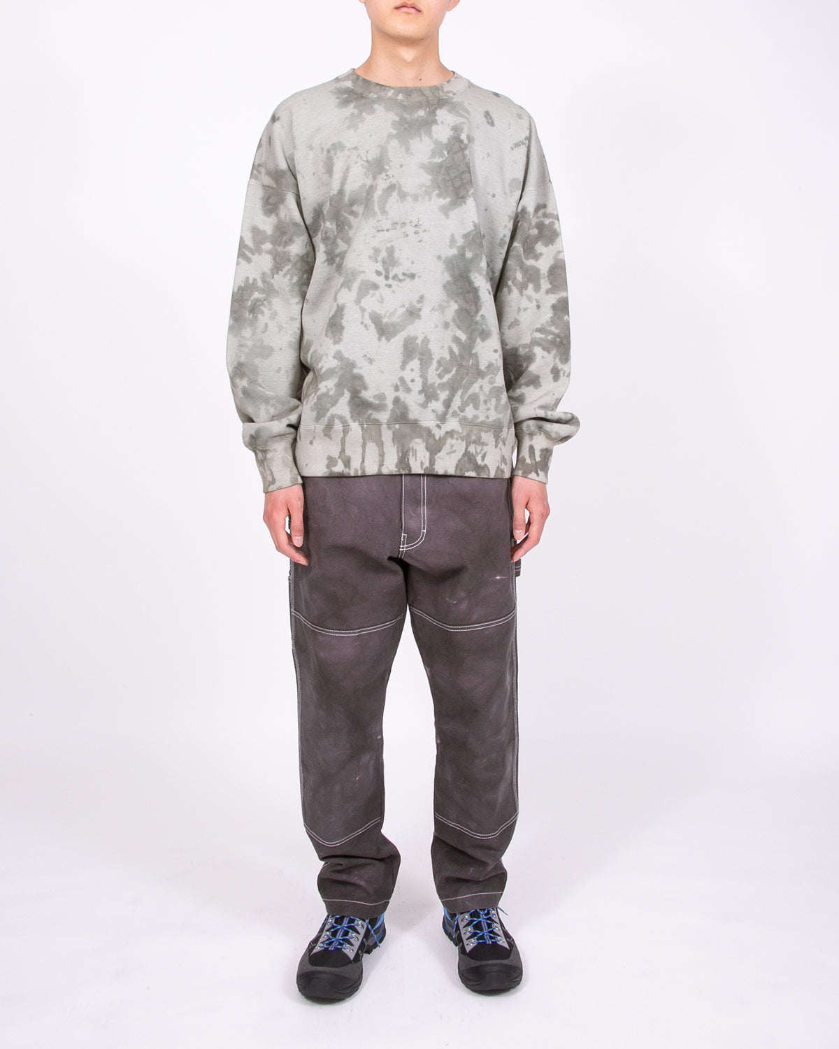 NATURAL DYED CREW FLEECE - SMOKE MIST(3334)