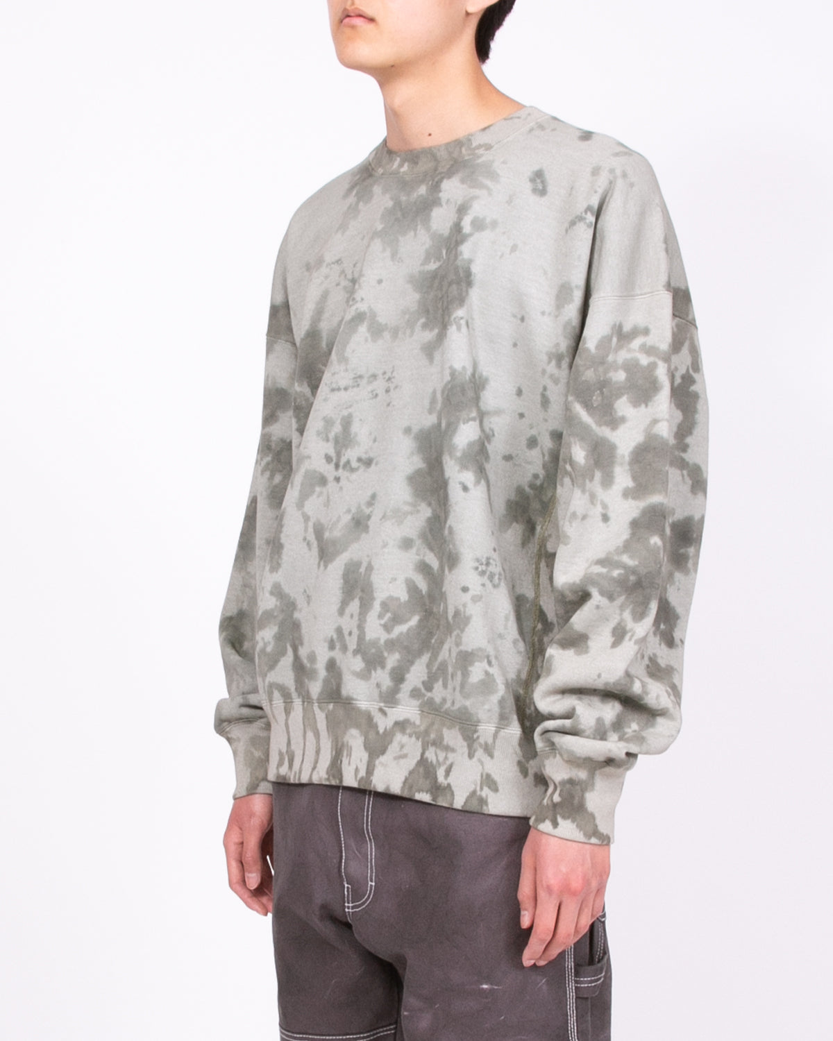 NATURAL DYED CREW FLEECE - SMOKE MIST(3334)