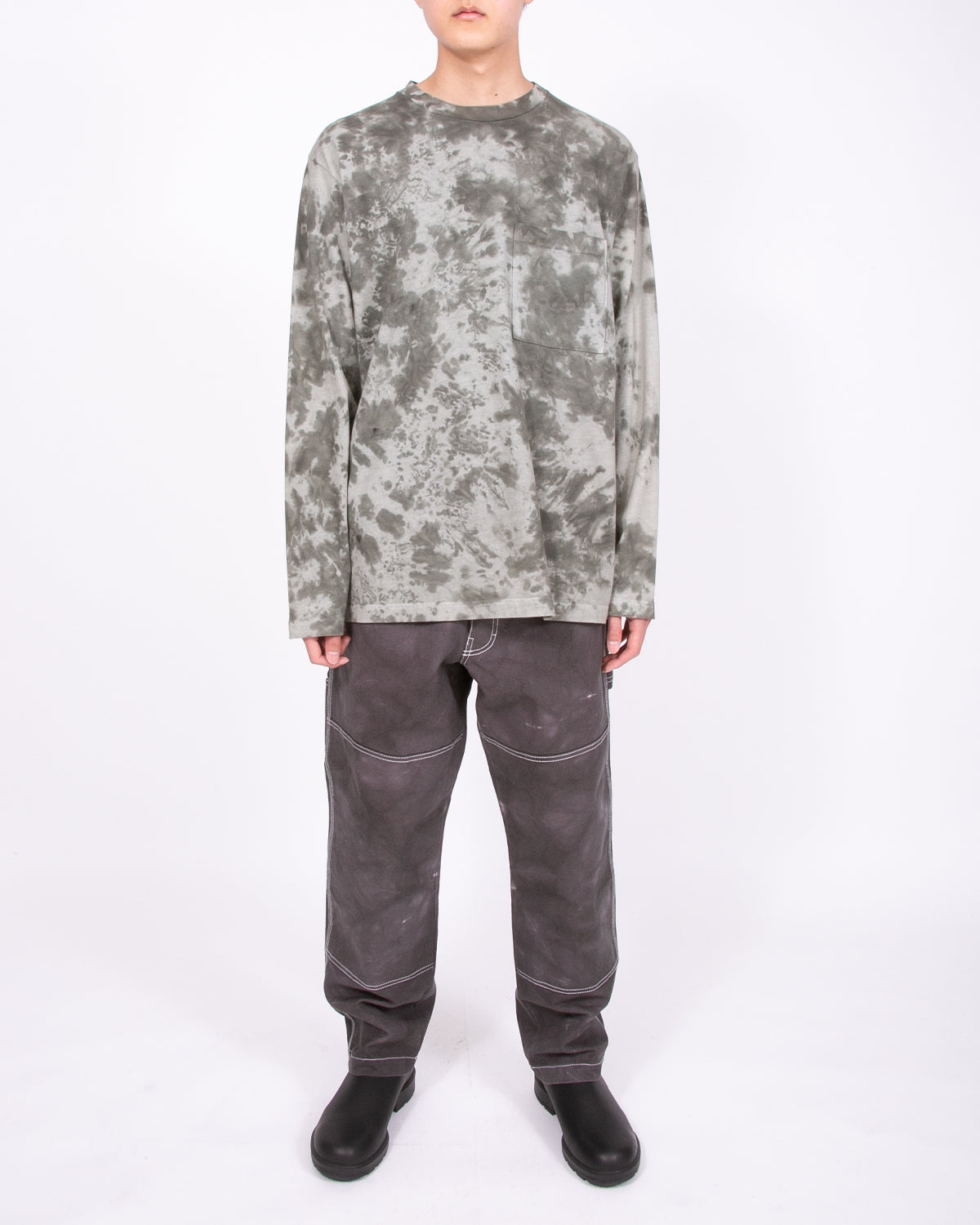 NATURAL DYED BLOCK LS JERSEY - SMOKE MIST(3335)