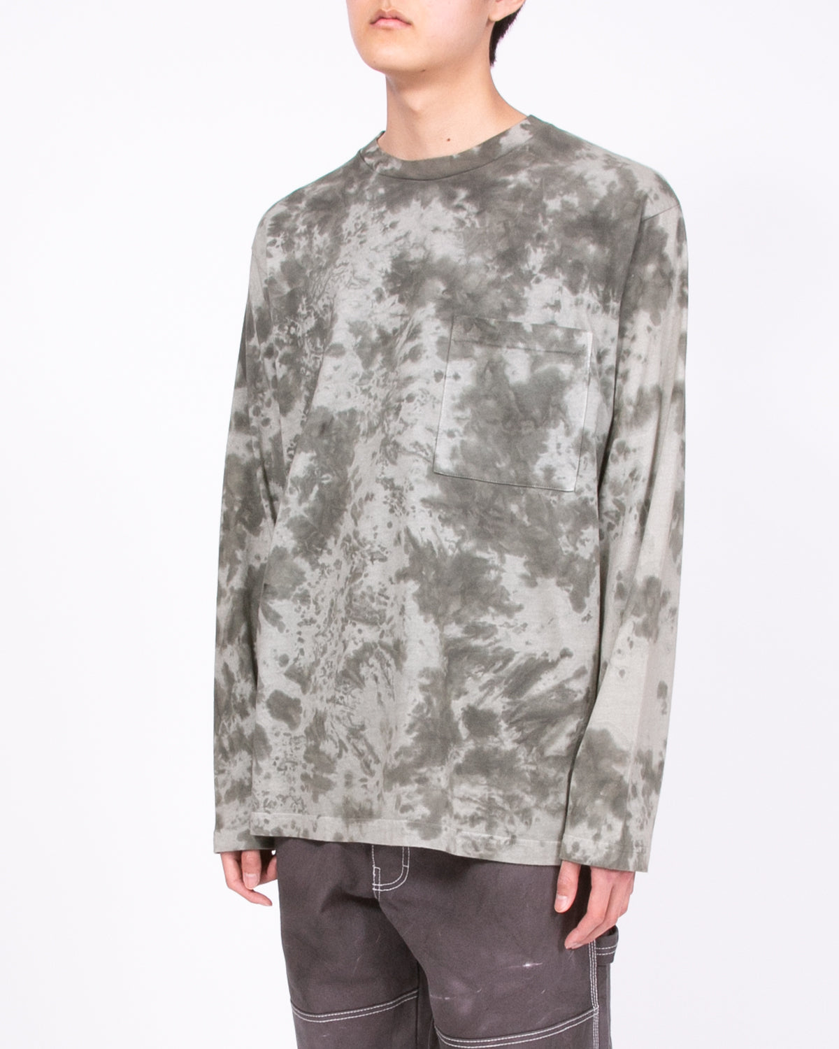 NATURAL DYED BLOCK LS JERSEY - SMOKE MIST(3335)