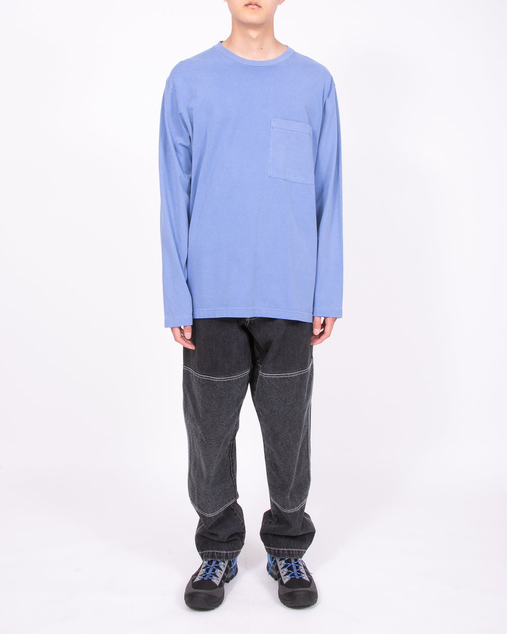 NATURAL DYED BLOCK LS JERSEY - COAST(3335)