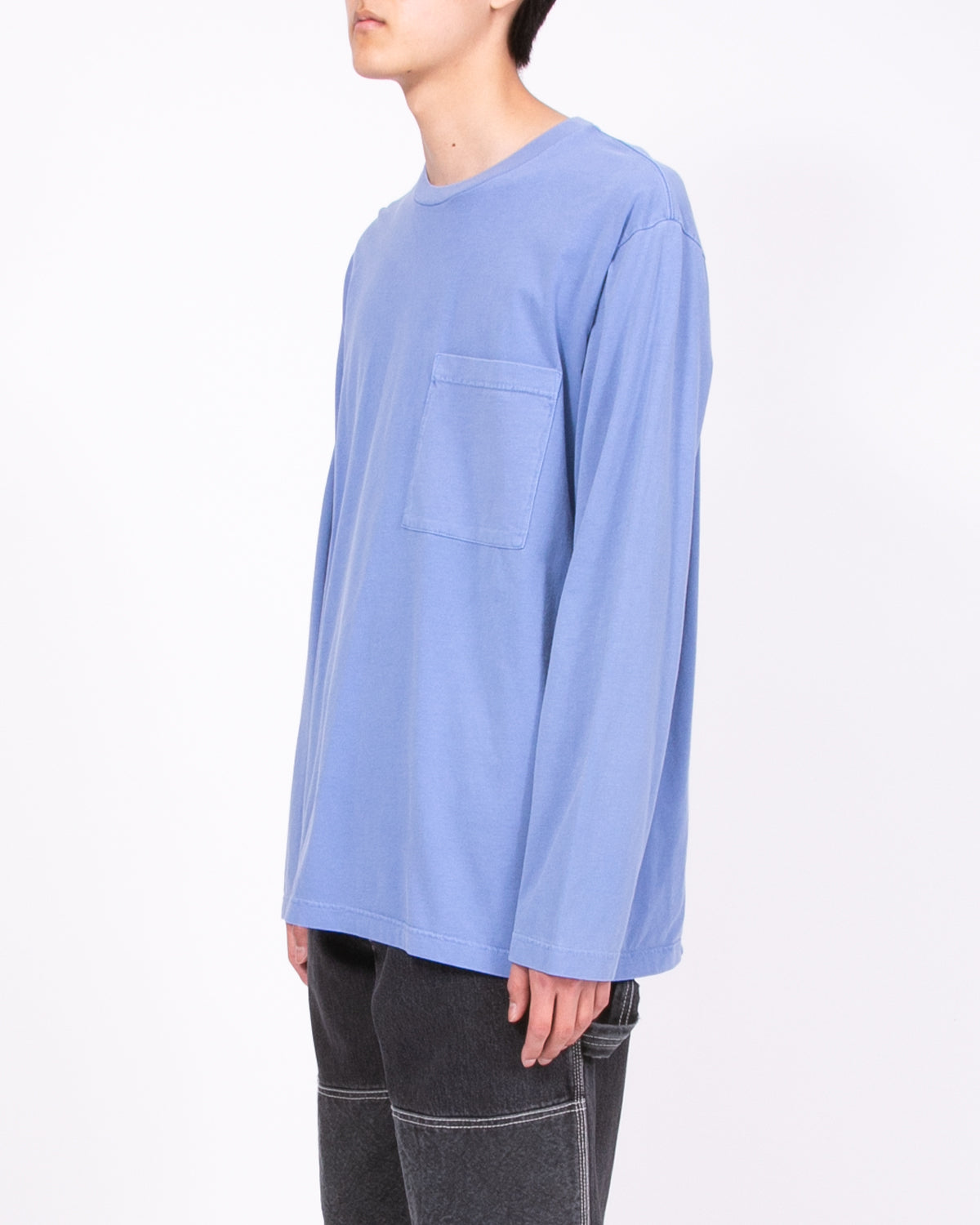 NATURAL DYED BLOCK LS JERSEY - COAST(3335)
