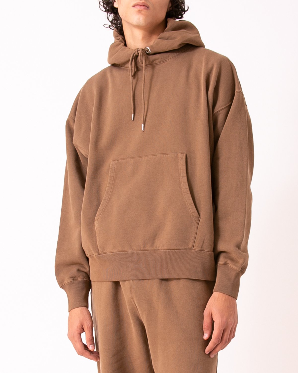 NATURAL DYED HOODIE FLEECE - BARK(3133)