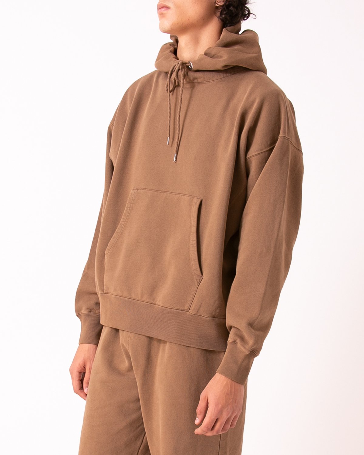 NATURAL DYED HOODIE FLEECE - BARK(3133)