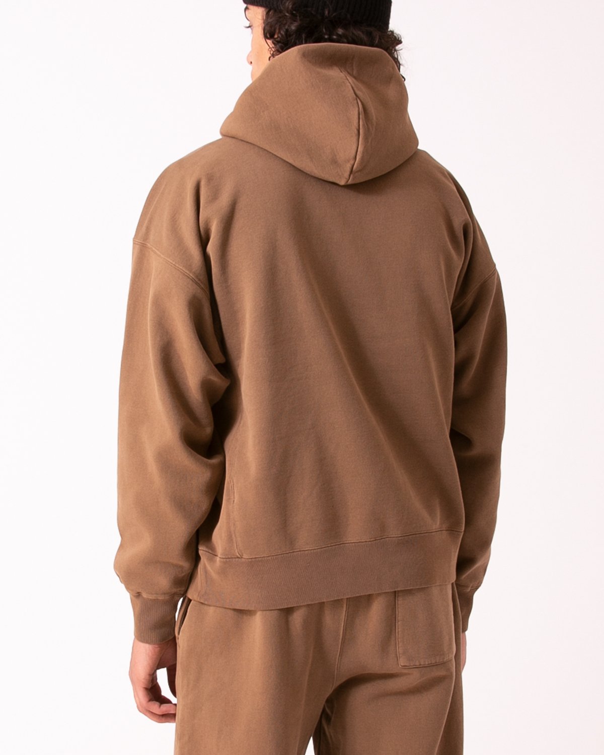 NATURAL DYED HOODIE FLEECE - BARK(3133)