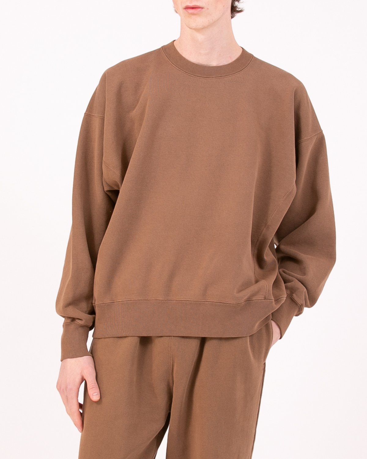 NATURAL DYED CREW FLEECE - BARK(3134)