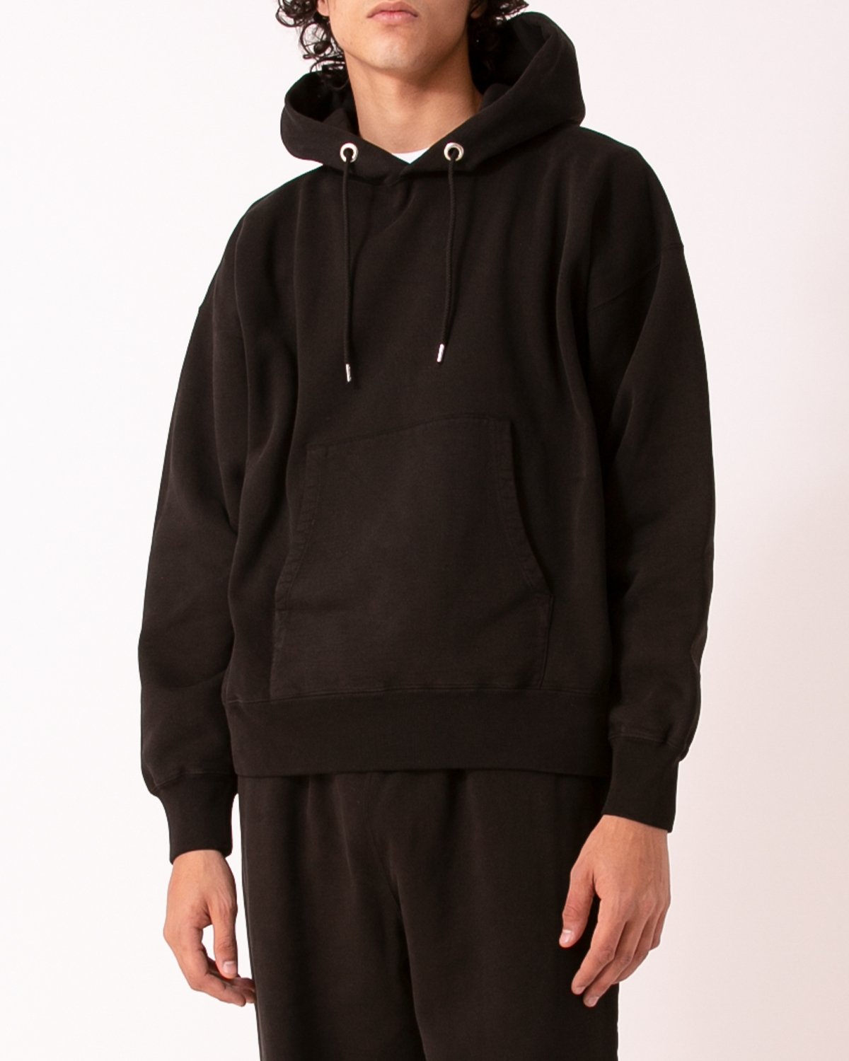 NATURAL DYED HOODIE FLEECE - BLACK(3231)