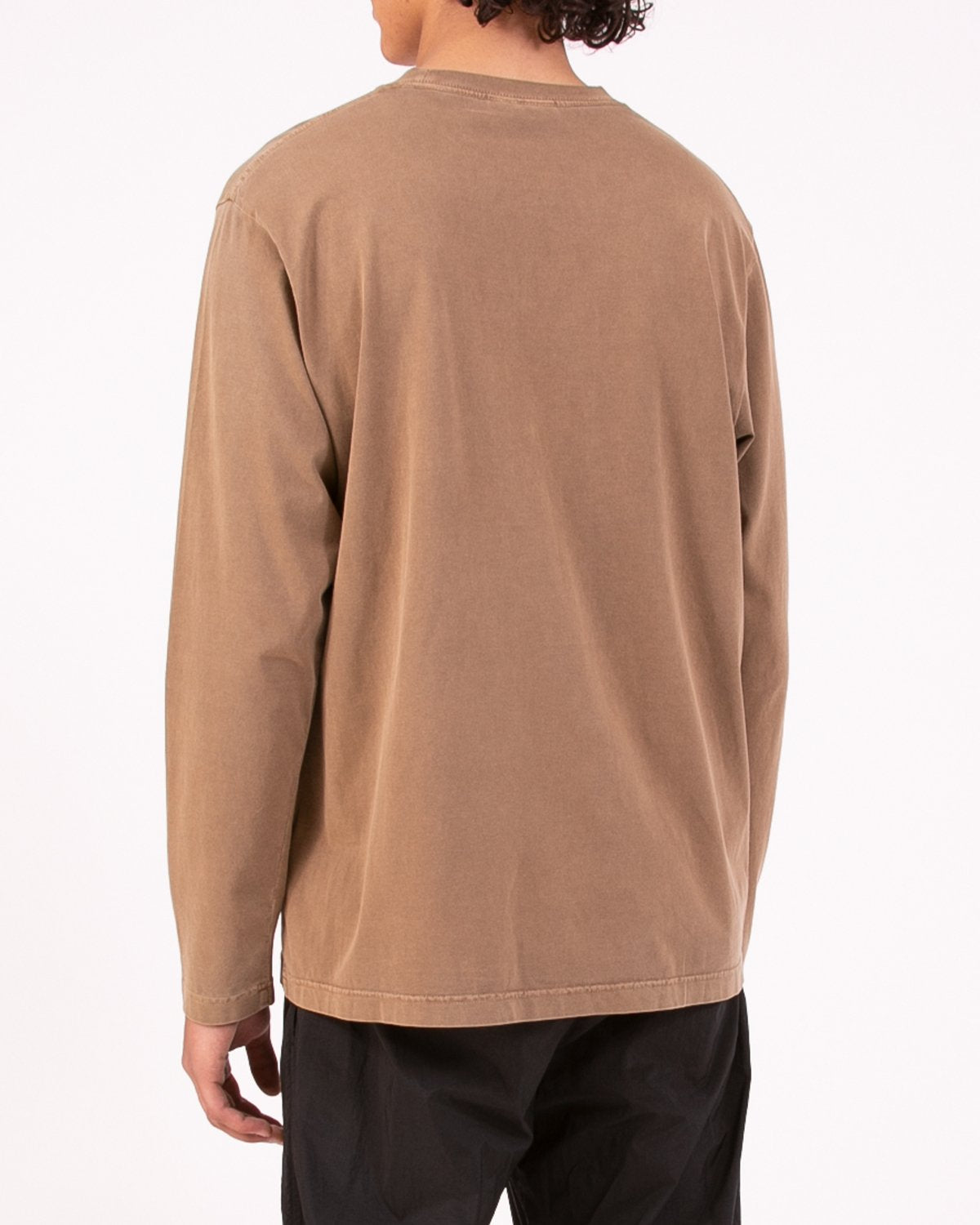 NATURAL DYED BLOCK LS JERSEY - BARK(3135)