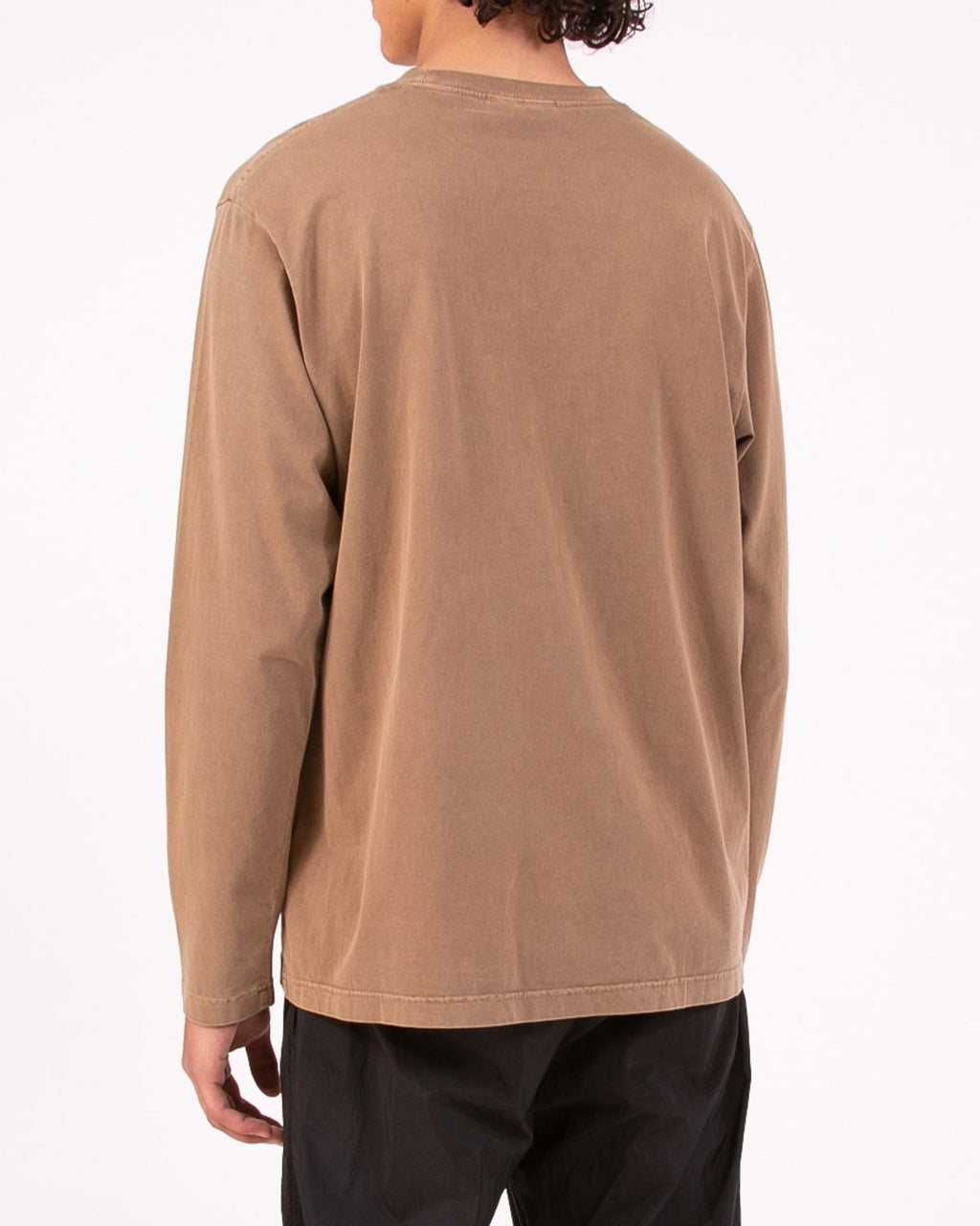 NATURAL DYED BLOCK LS JERSEY - BARK(3135)