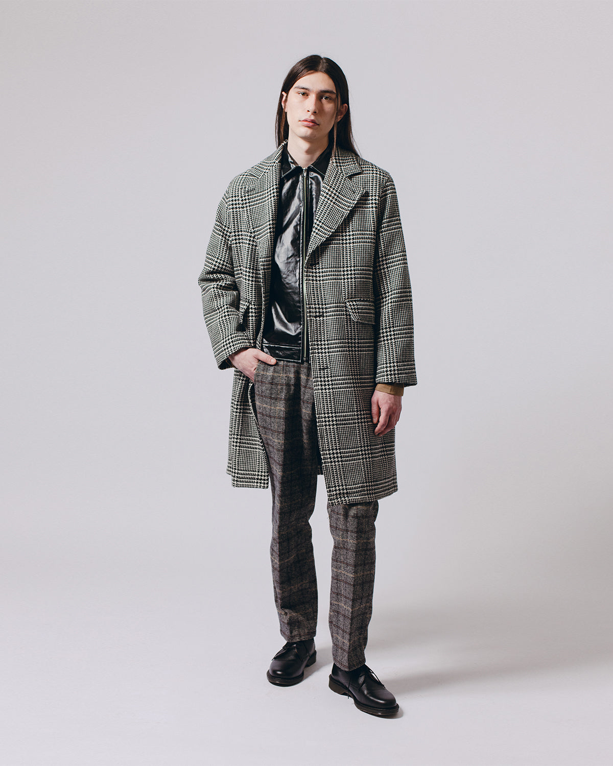 WOOL OVERCOAT - GLEN PLAID(3101)